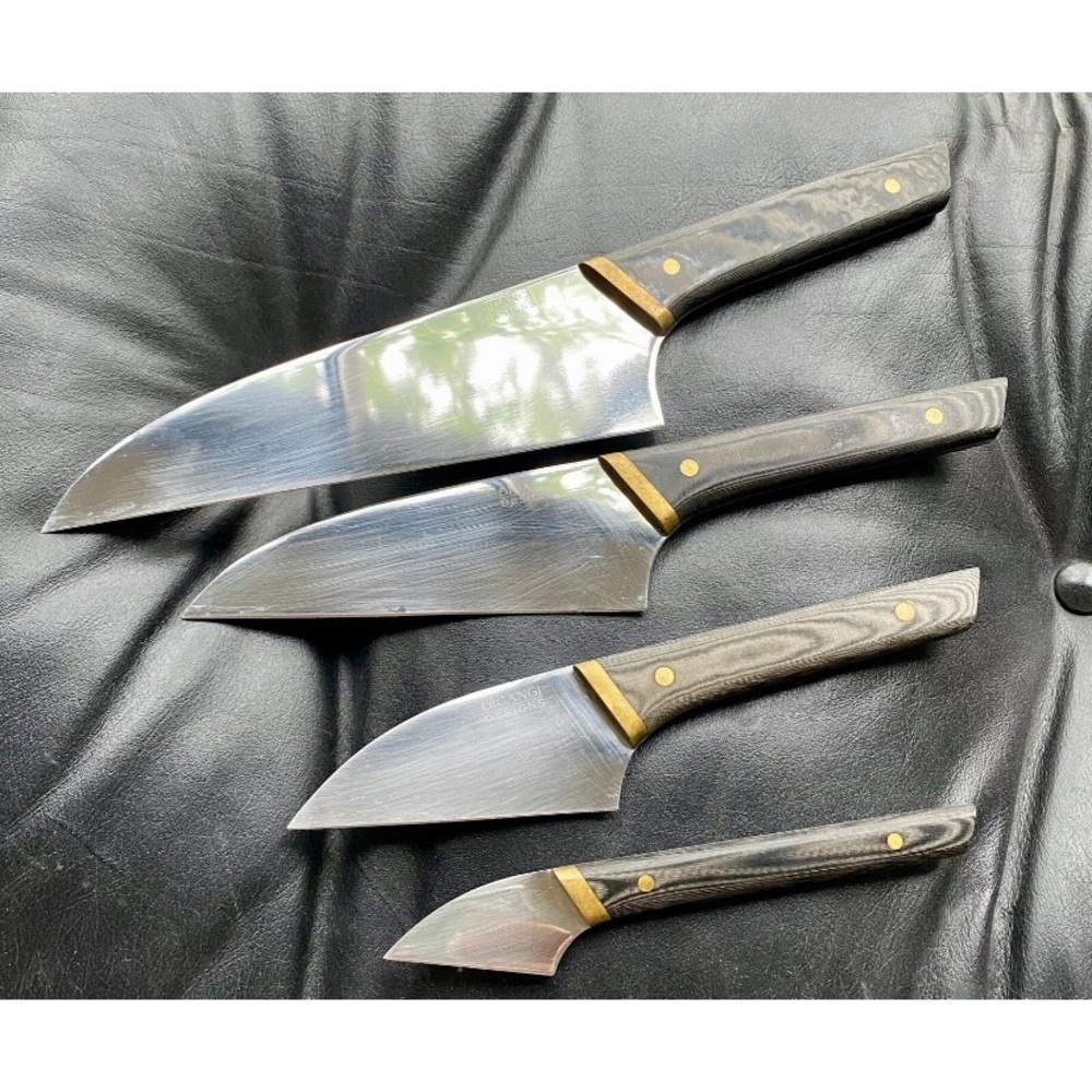 VINTAGE 1990s JOSEPH DiGANGI DESIGNS SYSTEM II CUTLERY KNIFE SET MIRROR BLADE
